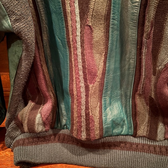 MENS LUXURY DESIGNER LEATHER SWEATER size L - Picture 6 of 13